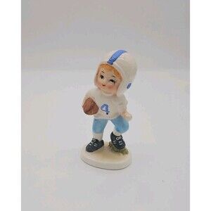 VTG Norcrest #4 Football Player Figurine 4.5" Japan Blue Rare
